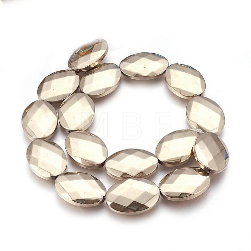 Electroplated Non-magnetic Synthetic Hematite Beads Strands G-P392-V07-1