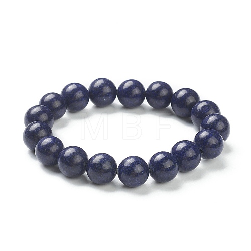 Natural Lapis Lazuli Beaded Stretch Bracelets BJEW-A117-E-41-1