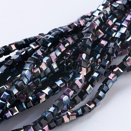 Electroplate Glass Beads Strands EGLA-F121-HP-A03-1