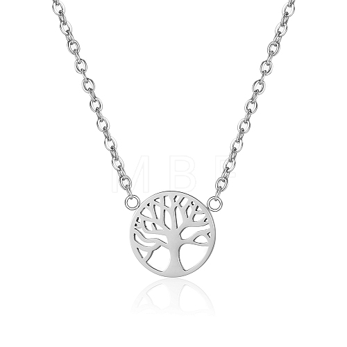 Stainless Steel Tree of Life Pendant Necklaces for Women AO2762-2-1