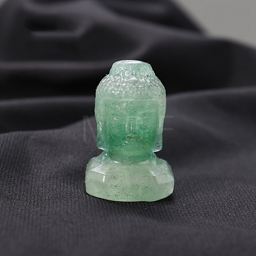 Natural Green Aventurine Healing Buddha Head Figurines PW-WG58851-03-1