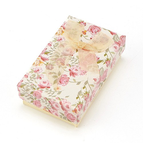 Flower Pattern Cardboard Jewelry Packaging Box X1-CBOX-L007-003C-1
