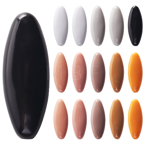 16Pcs 8 Color Plastic Blank Oval Brooch Pins JEWB-CP0001-10A-1