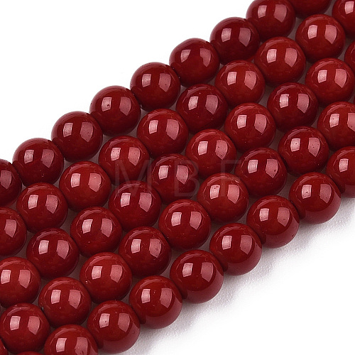 Opaque Solid Color Glass Beads Strands GLAA-T032-P4mm-05-1