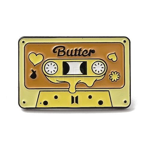 Word Butter Radio Alloy Enamel Pin Brooch JEWB-B014-04A-1