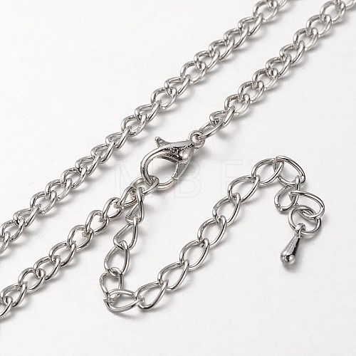 Iron Curb Chain Necklace Making MAK-J004-10P-1