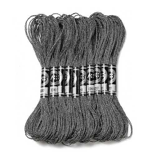 10 Skeins 12-Ply Metallic Polyester Embroidery Floss OCOR-Q057-A09-1