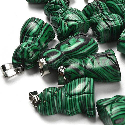 Synthetic Malachite Pendants G-B127-08P-03-1