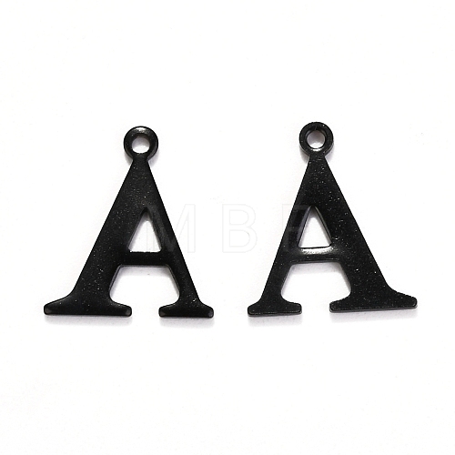 304 Stainless Steel Alphabet Charms STAS-H122-A-EB-1