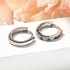 304 Stainless Steel Micro Pave Cubic Zirconia Huggie Hoop Earrings EJEW-C096-01I-P-4