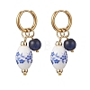 Oval 316 & 202 Stainless Steel Hoop Earrings EJEW-JE06734-02-3