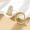 Brass Micro Pave Clear Cubic Zirconia Hoop Earrings EJEW-M077-20G-4