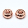 Brass Flat Round Spacer Beads KK-M085-14RG-NR-2