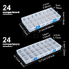 Plastic Bead Containers Rectangle CON-BC0006-81-2