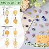 16Pcs 4 Styles November Birthstone Natural Yellow Quartz Pendant and Connector Charms PALLOY-SW00116-2