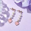 Natural Shell Pearl Dangle Earrings EJEW-JE05801-2