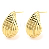 Rack Plating Brass Shell Shape Stud Earrings EJEW-K245-30G-1