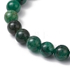 Natural Fuchsite Round Beaded Bracelets for Men Women BJEW-TA00612-3