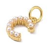 Rack Plating Brass with ABS Plastic Imitation Pearl Charms KK-B092-30C-G-2