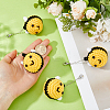 4Pcs Bees Cotton Keychains HJEW-FH00296-3