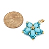 Handmade Glass Seed Beaded & Synthetic Dyed Imperial Jasper Beads Pendants PALLOY-MZ00751-01-2