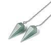 Natural Green Aventurine Dowsing Pendulum Pendants AJEW-N005-01E-2