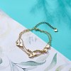 Brass Heart & Moon Link Multi-strand Bracelet BJEW-JB08841-2