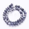 Natural Black Silk Stone/Netstone Beads Strands G-F520-57-10mm-2
