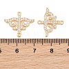 Brass Micro Pave Clear Cubic Zirconia Connector Charms CU-CBA7BFE-03D-G-3