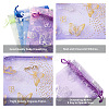 Kissitty 100Pcs 2 Style Gold Stamping Butterfly Rectangle Organza Gift Bags OP-KS0001-01-4
