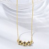 Brass Glass Triple Star Pendant Necklaces KK-CBAB173-03G-07-2