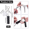 1Pc Heart Alloy & 667 Stainless Steel Macrame Pouch Pendant Decorations HJEW-CP0001-49A-2