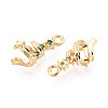 Brass Micro Pave Cubic Zirconia Charms KK-N263-140A-G-2
