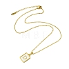 Ion Plating(IP) Rectangle with Initial Letter 304 Stainless Steel Pendant Necklace NJEW-R265-04G-D-3