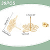 30Pcs 304 Stainless Steel Stud Earring Findings STAS-DC0010-96-2