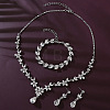 Alloy Rhinestone Pendant Necklaces & Stud Earring & Bracelets Sets for Women WG9B9CC-01-1