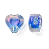 UV Plating Rainbow Iridescent Acrylic Beads OACR-F004-05I-2