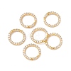 Rack Plating Brass Micro Pave Clear Cubic Zirconia Spring Gate Ring X-ZIRC-C040-25G-4