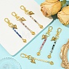 6Pcs Natural Gemstone & Alloy Pendant Decorations HJEW-YW00329-4
