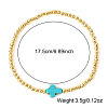 Cross Synthetic Turquoise & Round Brass Beaded Stretch Bracelets VG5379-1-4