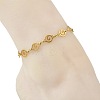 304 Stainless Steel Hollow Spiral Link Chain Anklets AJEW-AN00848-01-4