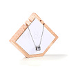 Pointed Pentagon Wood Covered with PU Leather Two Necklaces Display Stands PAAG-PW0008-005C-01-1