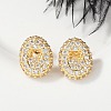 Brass Micro Pave Cubic Zirconia Stud Earrings EJEW-Z091-04G-O-5