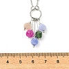 Natural Multicolor Tourmaline Dice Beaded Tassel Pendant 304 Stainless Steel Satellite Chain Necklaces for Women NJEW-JN06450-02-4