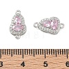 Brass Micro Pave Cubic Zirconia Links Connector Charms KK-K351-77P-05-3