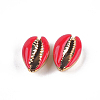 Electroplated Cowrie Shell Beads SSHEL-T008-11G-2