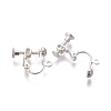 Rack Plated Brass Screw Clip-on Earring Findings X-KK-P169-04S-2