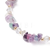 Natural Fluorite Chip Beaded Bracelets for Women BJEW-JB11742-06-3