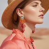 Zinc Alloy Acrylic Teardrop Tassel Stud Earrings for Women WGB9C49-02-1