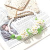 Flower Acrylic Round Graduated Beaded Bib Necklaces with Alloy End Chains FS-WGF8012-01-3